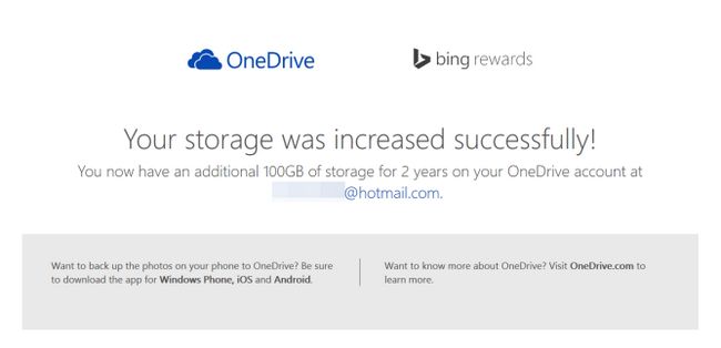 Fotografía - [Offre Alerte] Microsoft est loin de donner 100 Go de onedrive pendant 2 ans à gens qui se joignent Récompenses Bing le 28 Février